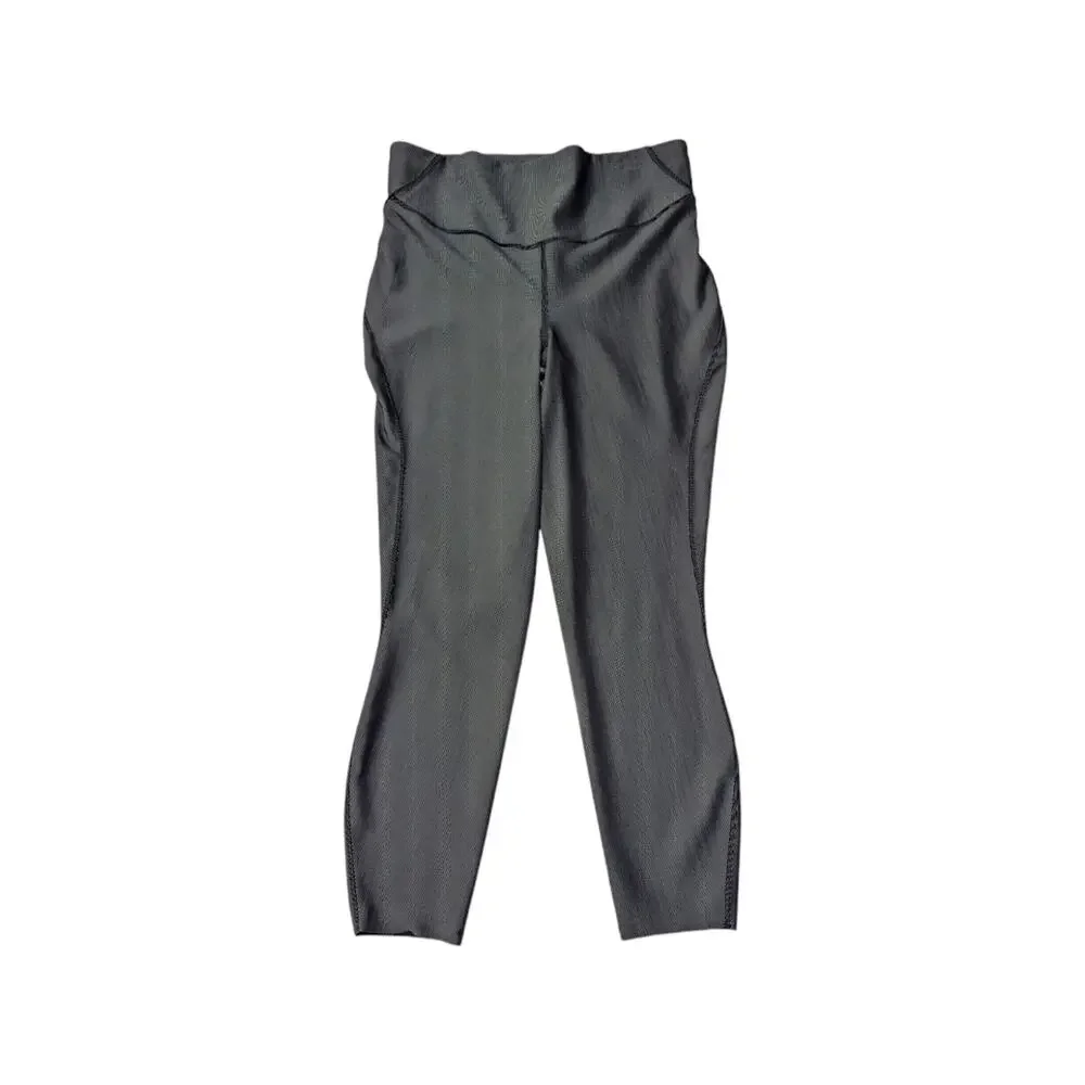 Lululemon Base Pace High Rise Tight 25in Two Tone Ribbed Black Grey Leggings